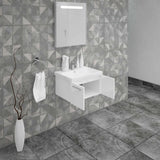 Casa Mare Aspe 32 Glossy White Vanity Ceramic Sink Combo - Aspe80GW-32-MSC-S