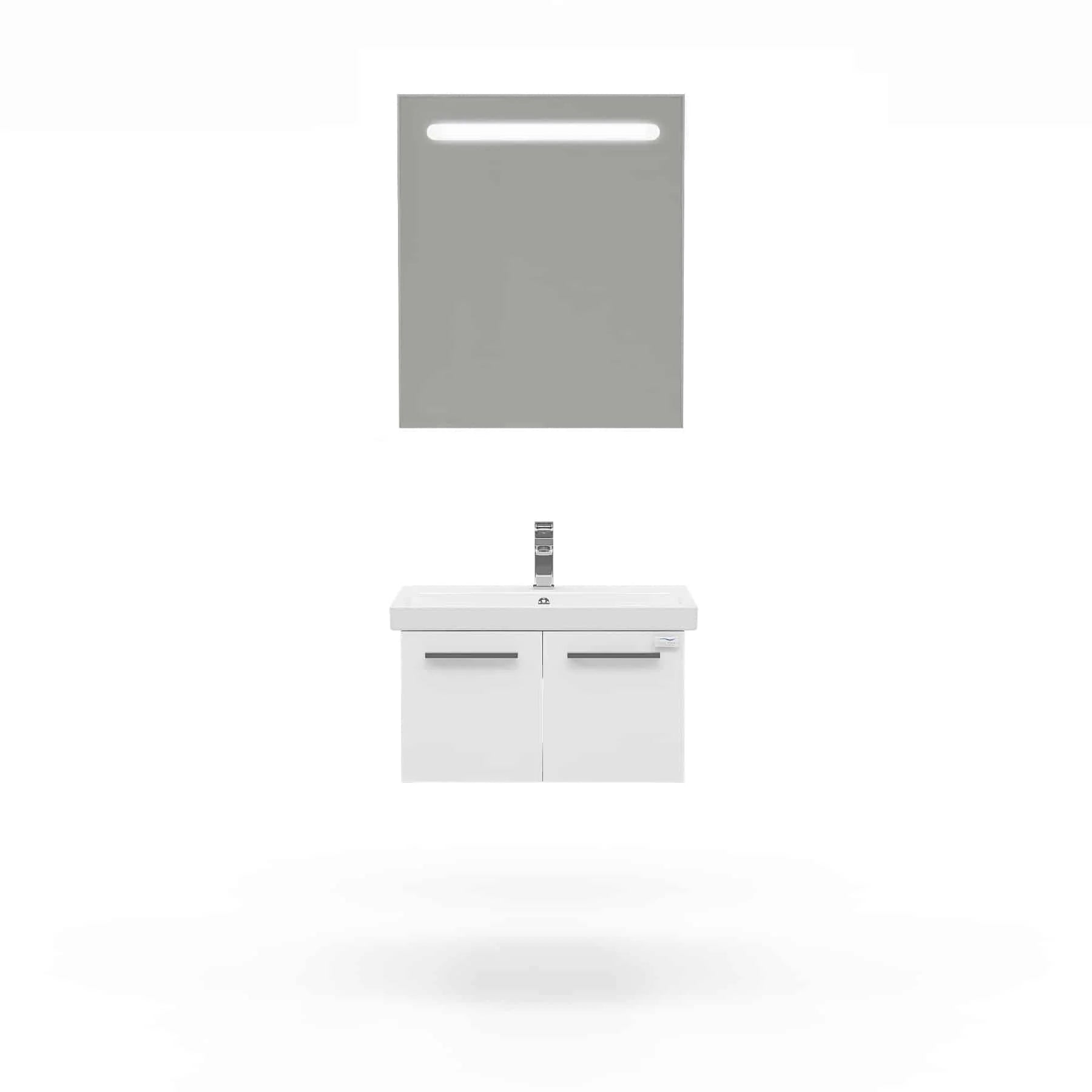 Casa Mare Aspe 32 Glossy White Vanity Ceramic Sink Combo - Aspe80GW-32-MSC-S
