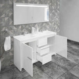Casa Mare Alessio 60 Glossy White Vanity Ceramic Sink Combo - Alessio152GW-60-MSC-S