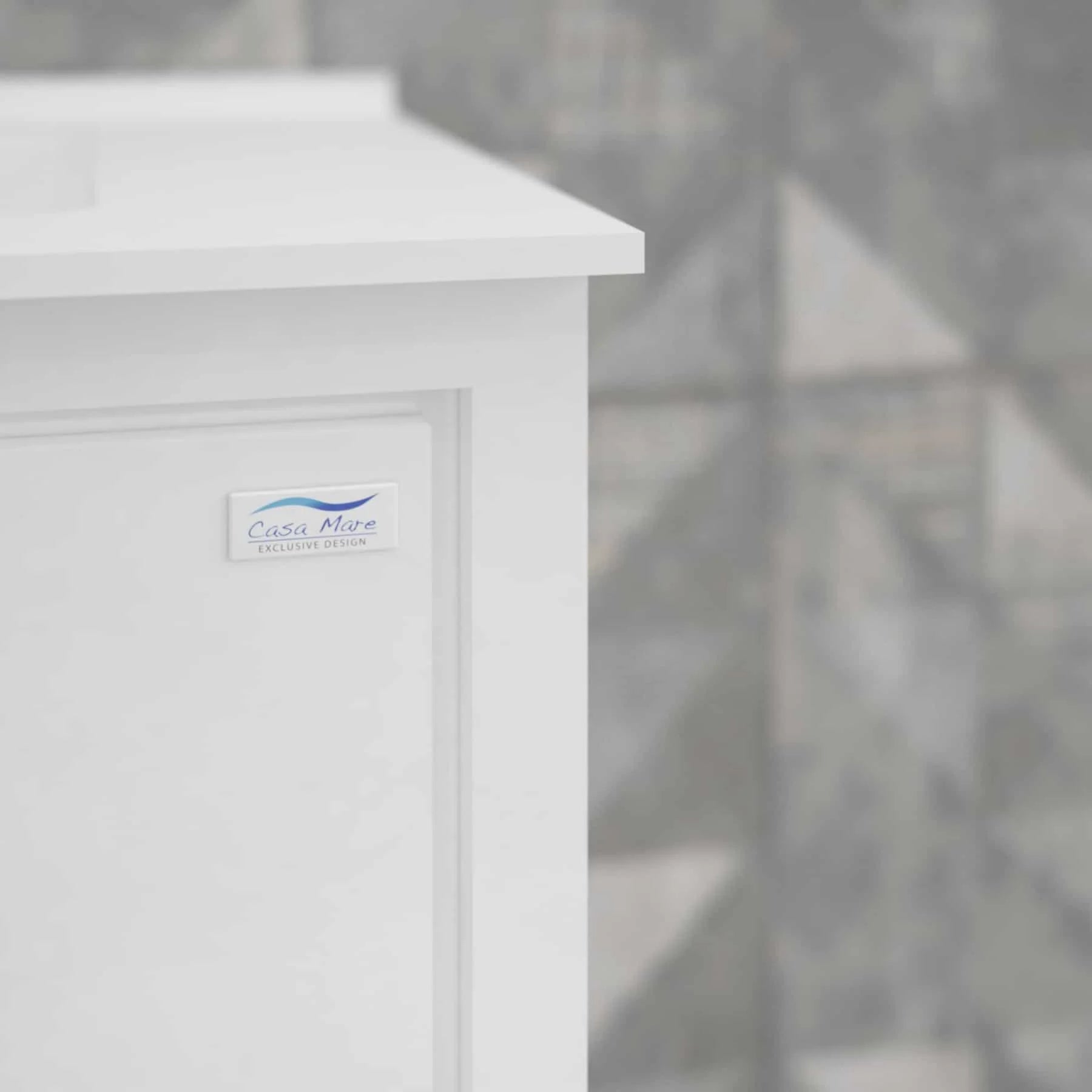 Casa Mare Alessio 60 Glossy White Vanity Ceramic Sink Combo - Alessio152GW-60-MSC-S