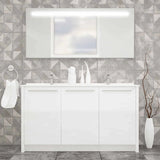 Casa Mare Benna 63 Glossy White Vanity Double Sink Combo - Benna160GW-63-S