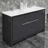 Casa Mare Alessio 60 Glossy Gray Vanity Ceramic Sink Combo - Alessio152GG-60-MSC-S