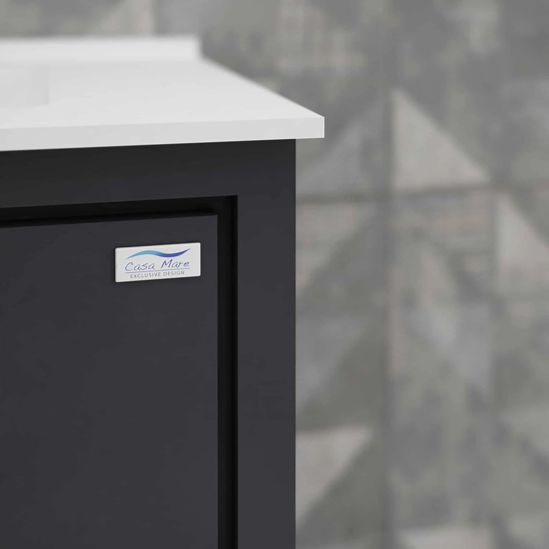 Casa Mare Alessio 60 Glossy Gray Vanity Ceramic Sink Combo - Alessio152GG-60-MSC-S