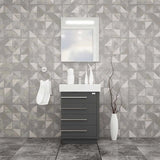 Casa Mare Domenico 32 Glossy Gray Vanity Ceramic Sink Combo - Domenico80GG-32-MSC-S