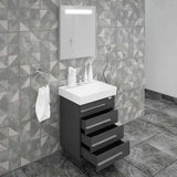 Casa Mare Domenico 32 Glossy Gray Vanity Ceramic Sink Combo - Domenico80GG-32-MSC-S