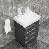 Casa Mare Domenico 32 Glossy Gray Vanity Ceramic Sink Combo - Domenico80GG-32-MSC-S