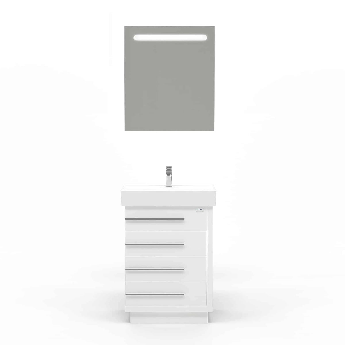 Casa Mare Domenico 32 Glossy White Vanity Ceramic Sink Combo - Domenico80GW-32-MSC-S
