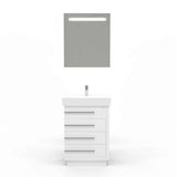 Casa Mare Domenico 32 Glossy White Vanity Ceramic Sink Combo - Domenico80GW-32-MSC-S