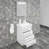 Casa Mare Domenico 32 Glossy White Vanity Ceramic Sink Combo - Domenico80GW-32-MSC-S