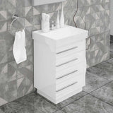 Casa Mare Domenico 32 Glossy White Vanity Ceramic Sink Combo - Domenico80GW-32-MSC-S
