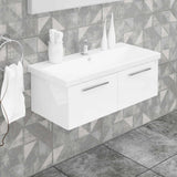 Casa Mare Aspe 32 Glossy White Vanity Ceramic Sink Combo - Aspe100GW-40MSC-S