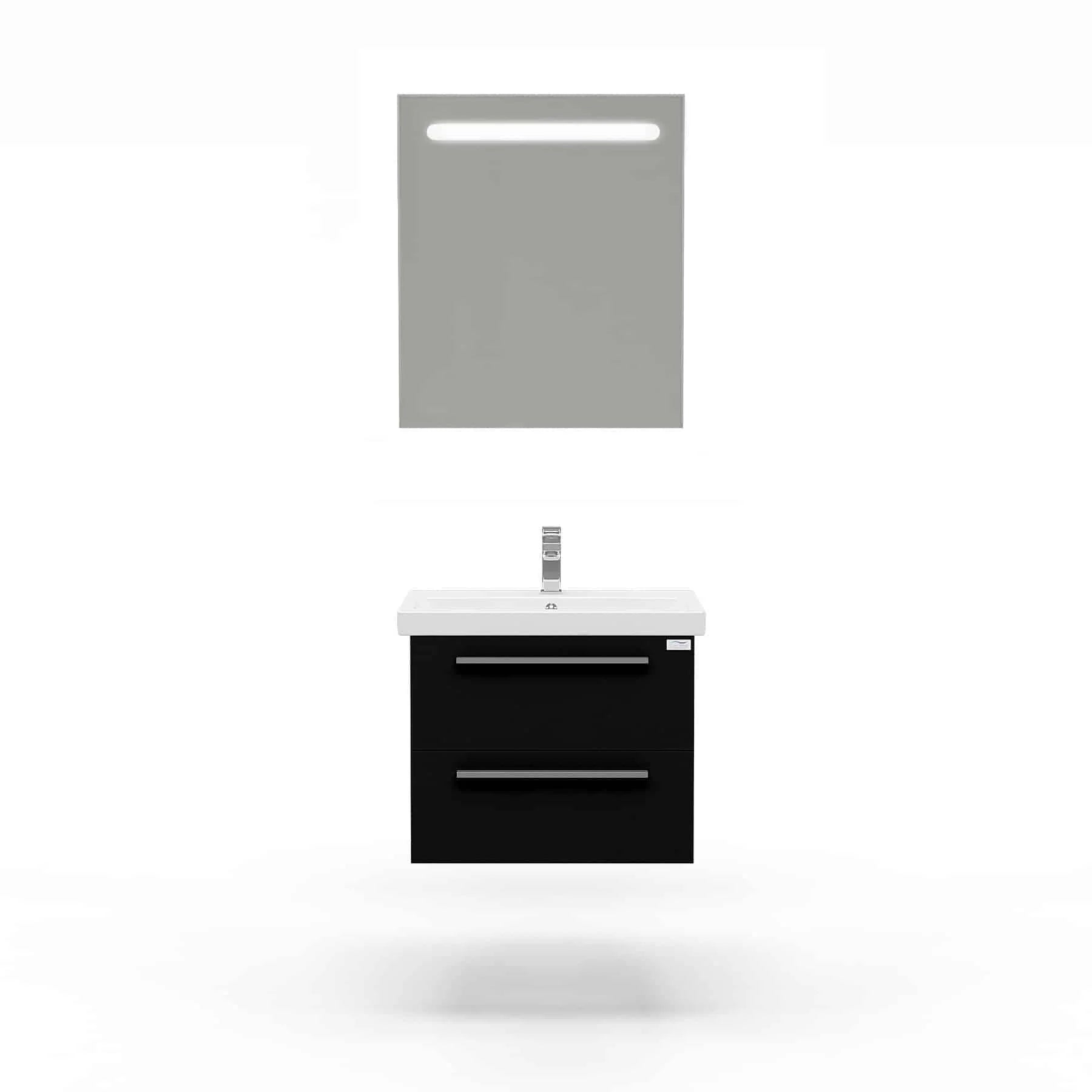 Casa Mare Elke 24 Glossy Black Vanity Ceramic Sink Combo - Elke60GB-24-MSC-S