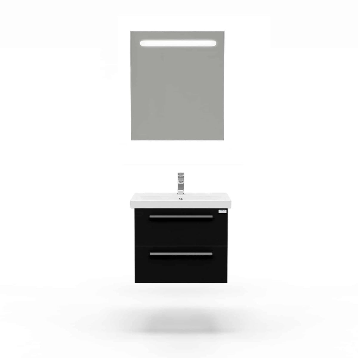 Casa Mare Elke 24 Glossy Black Vanity Ceramic Sink Combo - Elke60GB-24-MSC-S