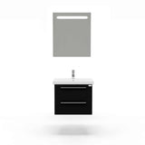 Casa Mare Elke 24 Glossy Black Vanity Ceramic Sink Combo - Elke60GB-24-MSC-S