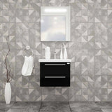Casa Mare Elke 24 Glossy Black Vanity Ceramic Sink Combo - Elke60GB-24-MSC-S