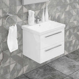 Casa Mare Elke 32 Glossy White Vanity Ceramic Sink Combo - Elke80GW-32-MSC-S