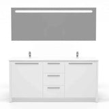 Casa Mare Nona 60 Glossy White Double Sink Vanity and Sink Combo - Nona152GW-60-MSC-S