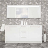 Casa Mare Nona 60 Glossy White Double Sink Vanity and Sink Combo - Nona152GW-60-MSC-S