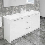 Casa Mare Nona 60 Glossy White Double Sink Vanity and Sink Combo - Nona152GW-60-MSC-S