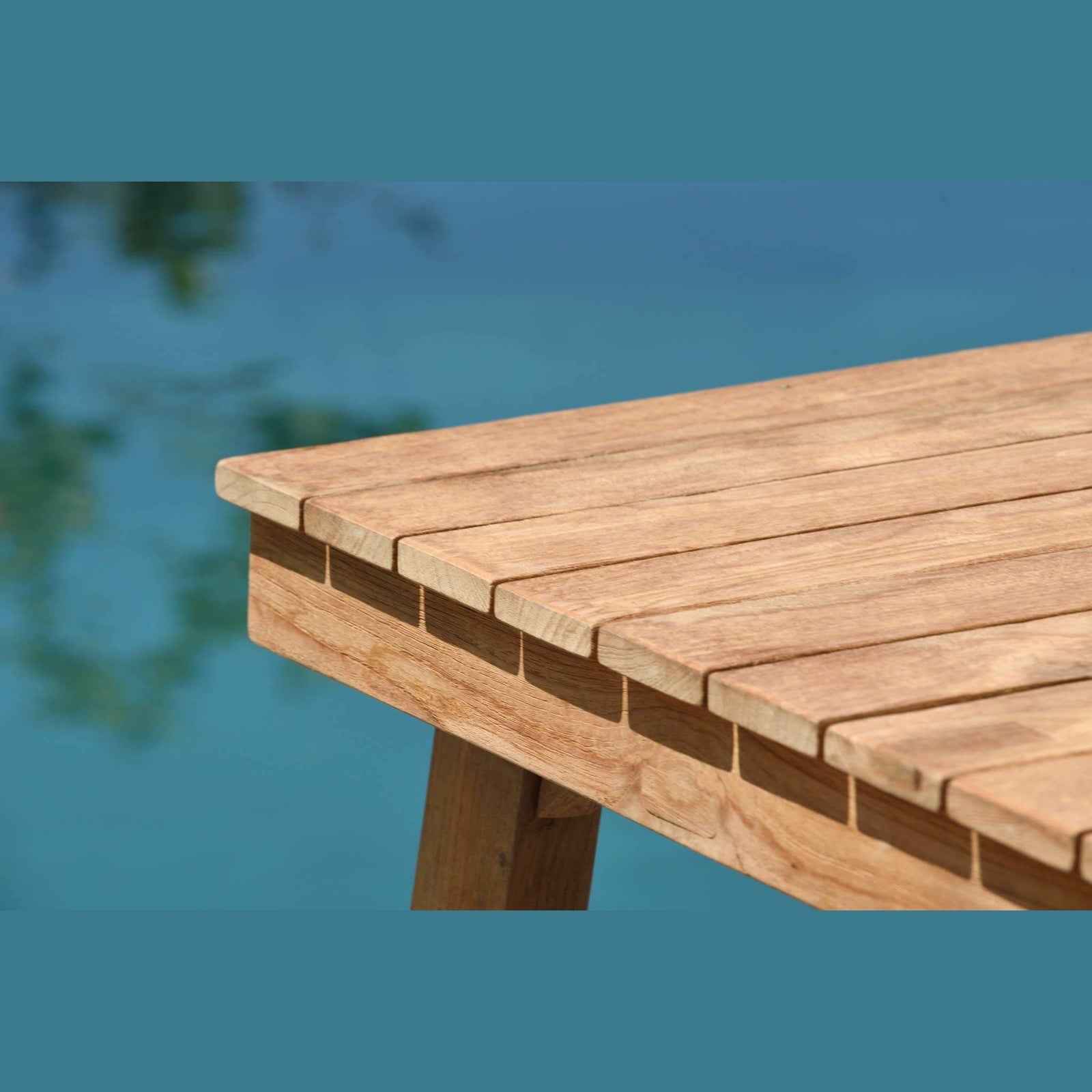 Midtown Concept Klarion Teak Table & Vera Stacking Armchair - Teak Finish - KLARION_6VERAARM