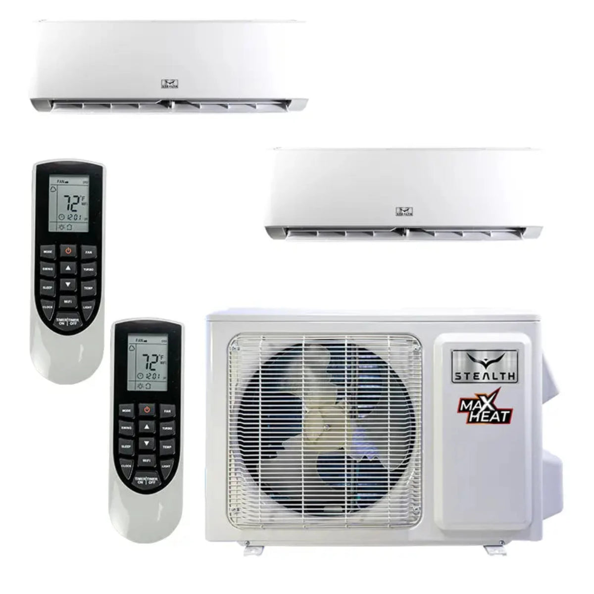 18,000 BTU 23 SEER Dual Zone Wall Mounted Stealth Pinnacle Heat Pump System 12+12