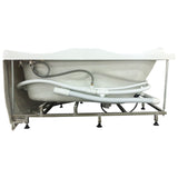 EAGO 5 ft Corner Acrylic White Whirlpool Bathtub for Two w Fixtures AM125ETL