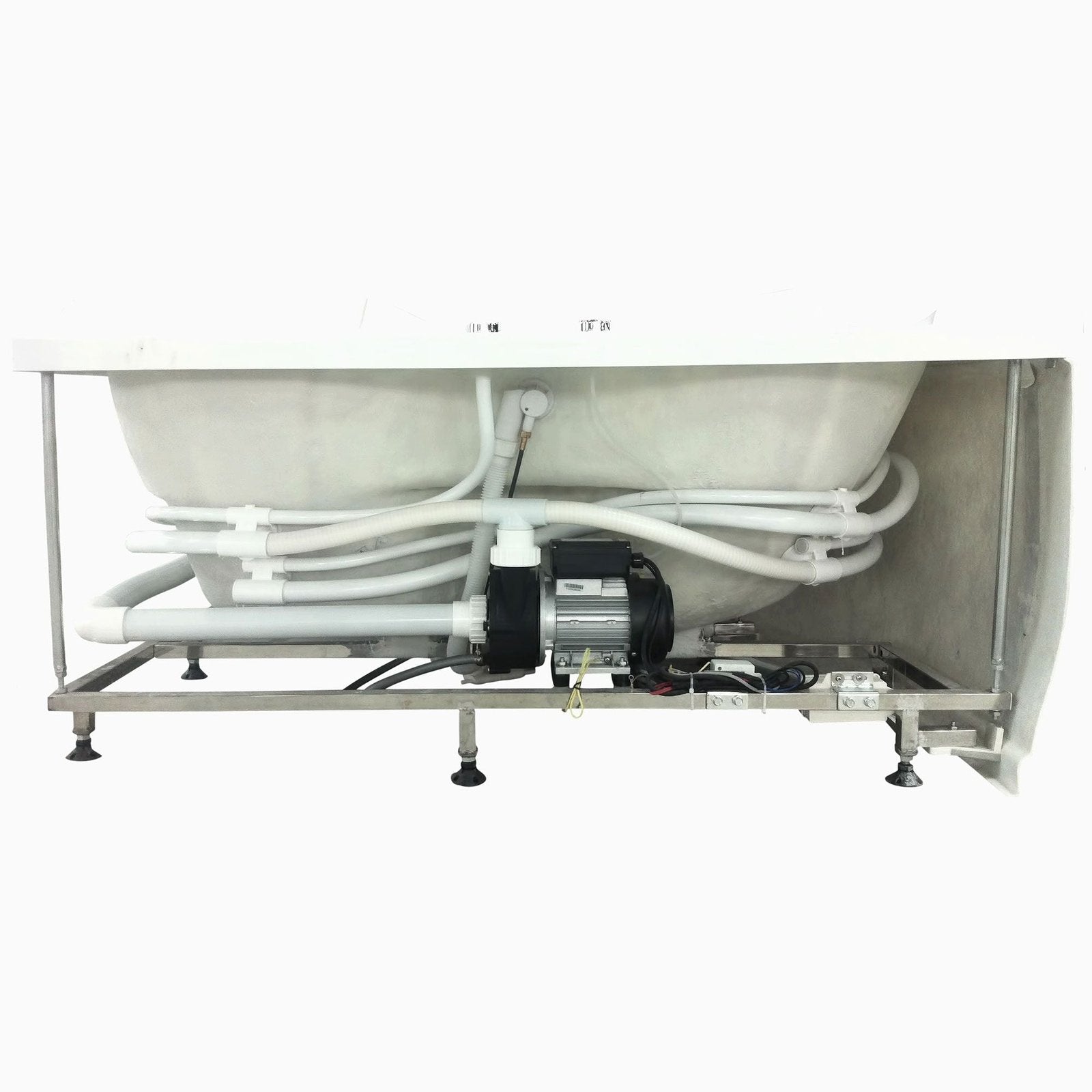 EAGO 5 ft Corner Acrylic White Whirlpool Bathtub for Two w Fixtures AM125ETL
