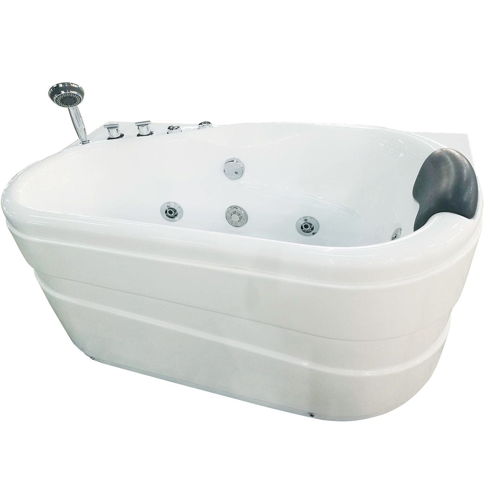 EAGO 57'' White Acrylic Corner Jetted Whirlpool Bathtub W/ Fixtures AM175-L