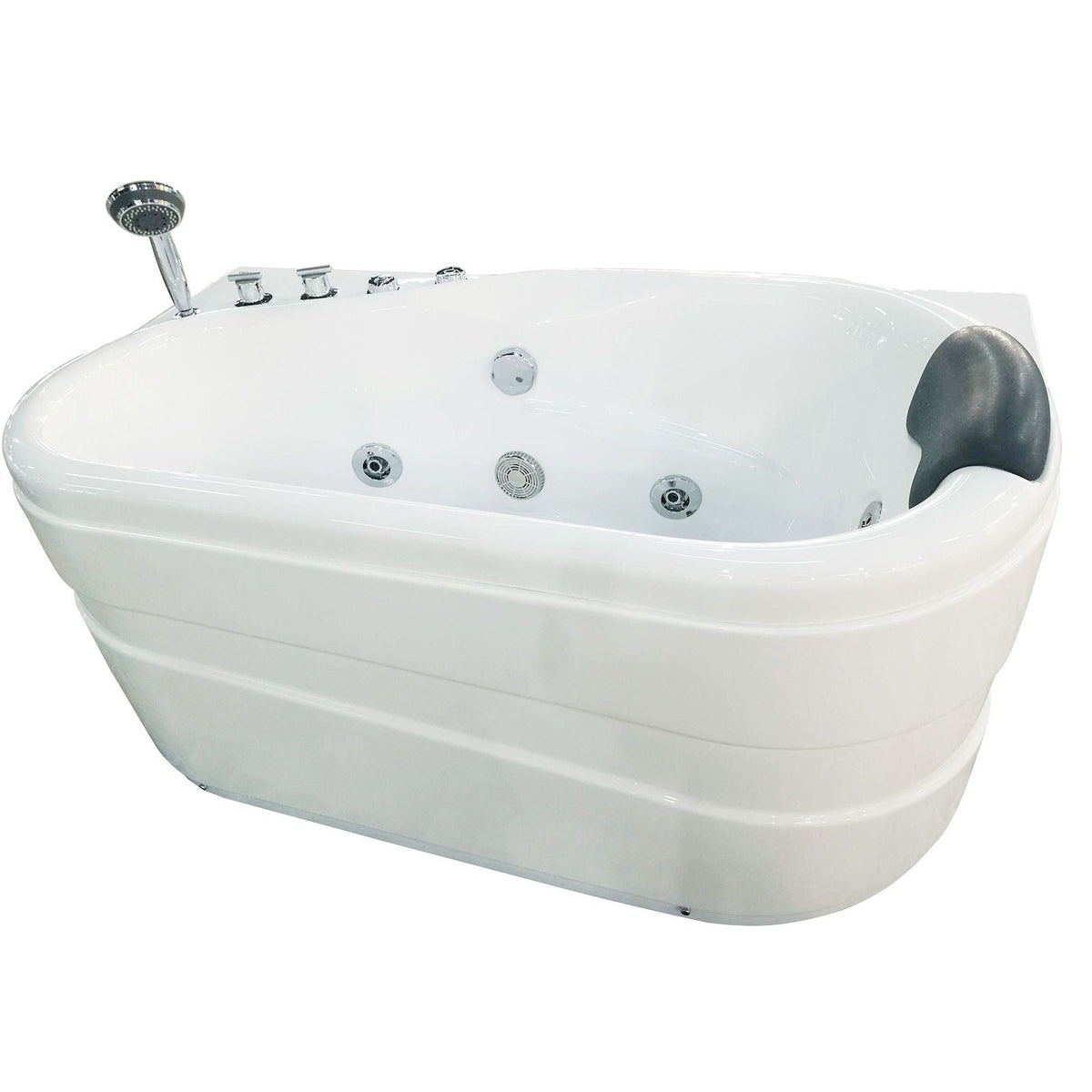 EAGO 57'' White Acrylic Corner Jetted Whirlpool Bathtub W/ Fixtures AM175-L