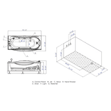 EAGO 6 ft Left Drain Acrylic White Whirlpool Bathtub w/ Fixtures AM189ETL-L