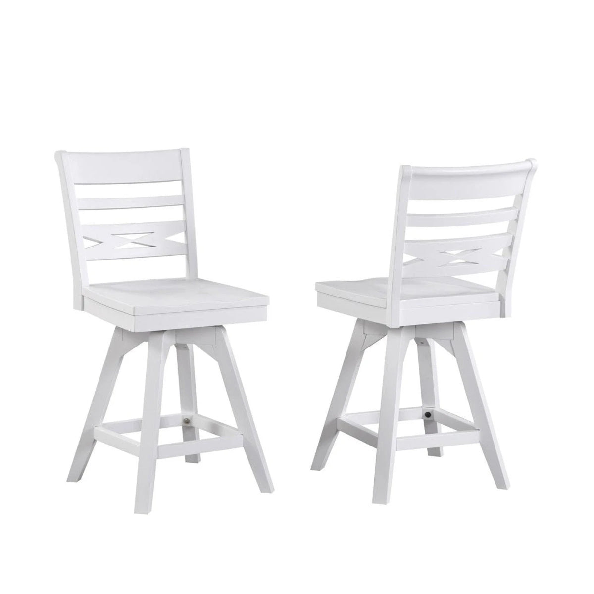 ECI Furniture Bianca Asbury Swivel 24 Counter Stool with Wood Seat Set of 2 - 1060-01-CS2