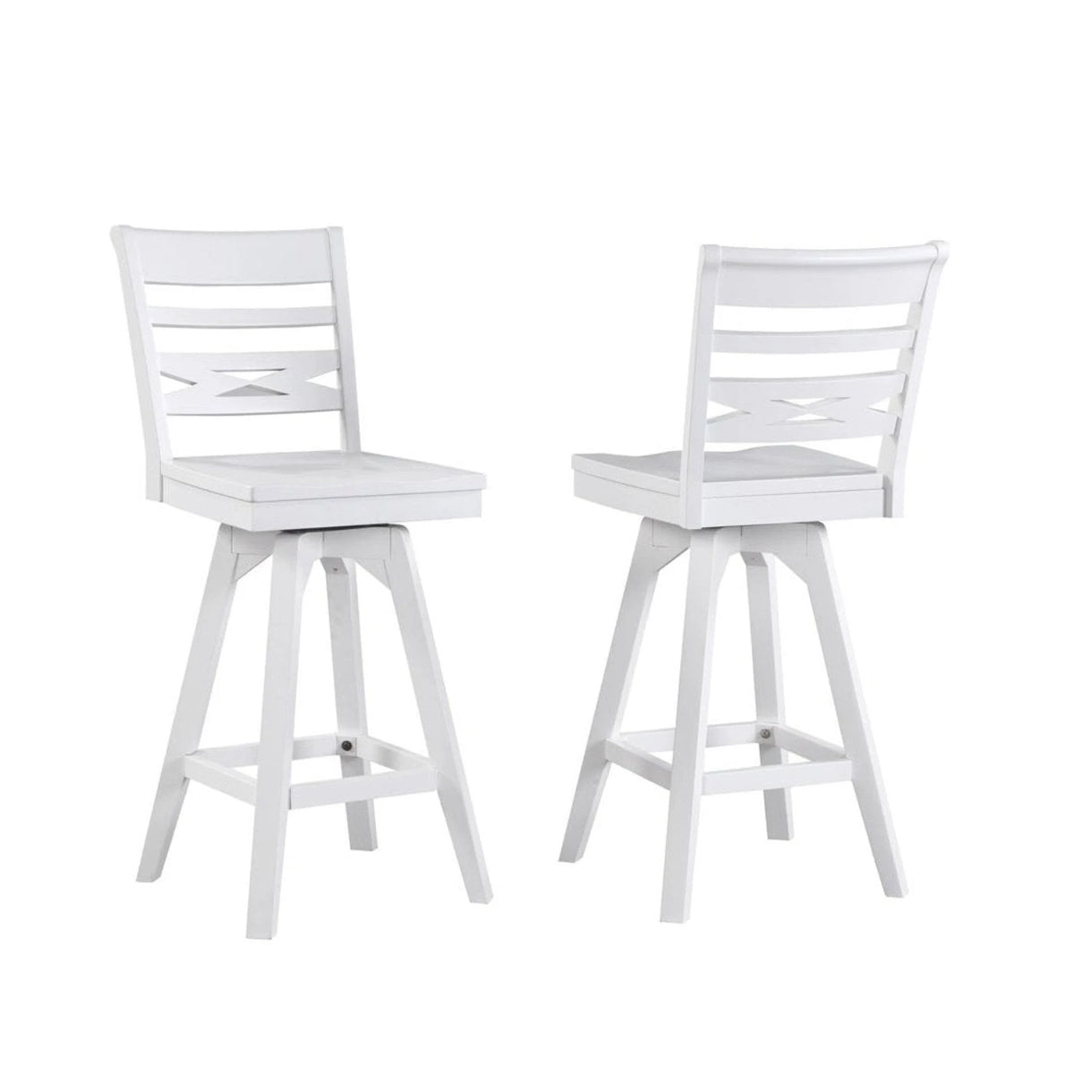 ECI Furniture Bianca Asbury Swivel 30 Bar Stool with Wood Seat Set of 2 - EC-1060-01-BS2