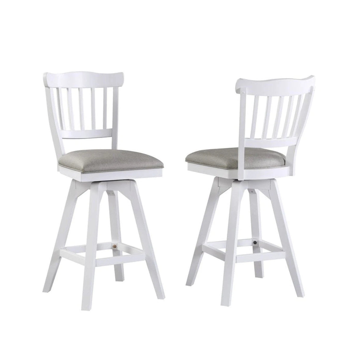 ECI Furniture Bianca Tulip Bar Swivel 30 Stool with Gray Vinyl Seat Set of 2 - EC-1060-01-BS1
