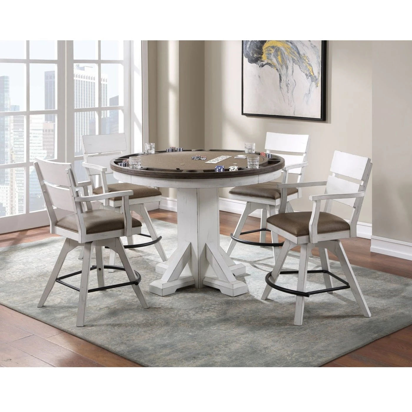 ECI Furniture La Sierra Round Game Table - EC-1164-22-RCGT-RCGB