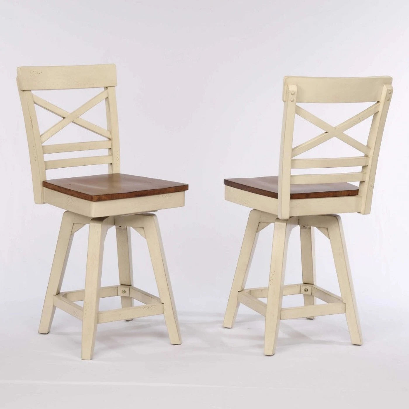 ECI Furniture Choices X Back Counter Height Stool with Acacia Finished Seat 2pcs - 0737-20-CS1