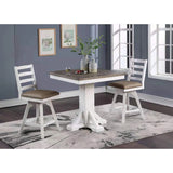 ECI Furniture La Sierra 24 Ladder Back Counter Swivel Stool with Brown Vinyl Seat Set of 2 - EC-1164-22-CS1