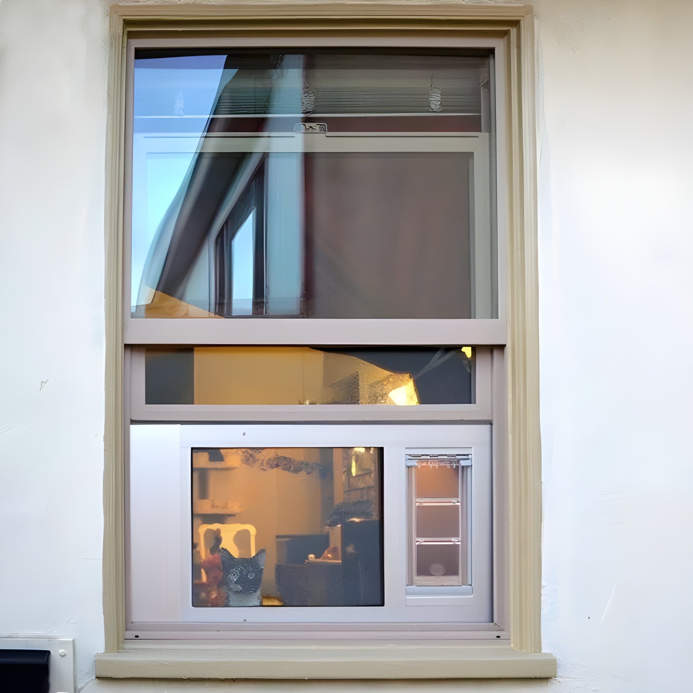 Endura Flap by Patio Pacific - Thermo Sash 3e - Sash Window Cat & Dog Door - 07EF-A10SS-1W-3DC