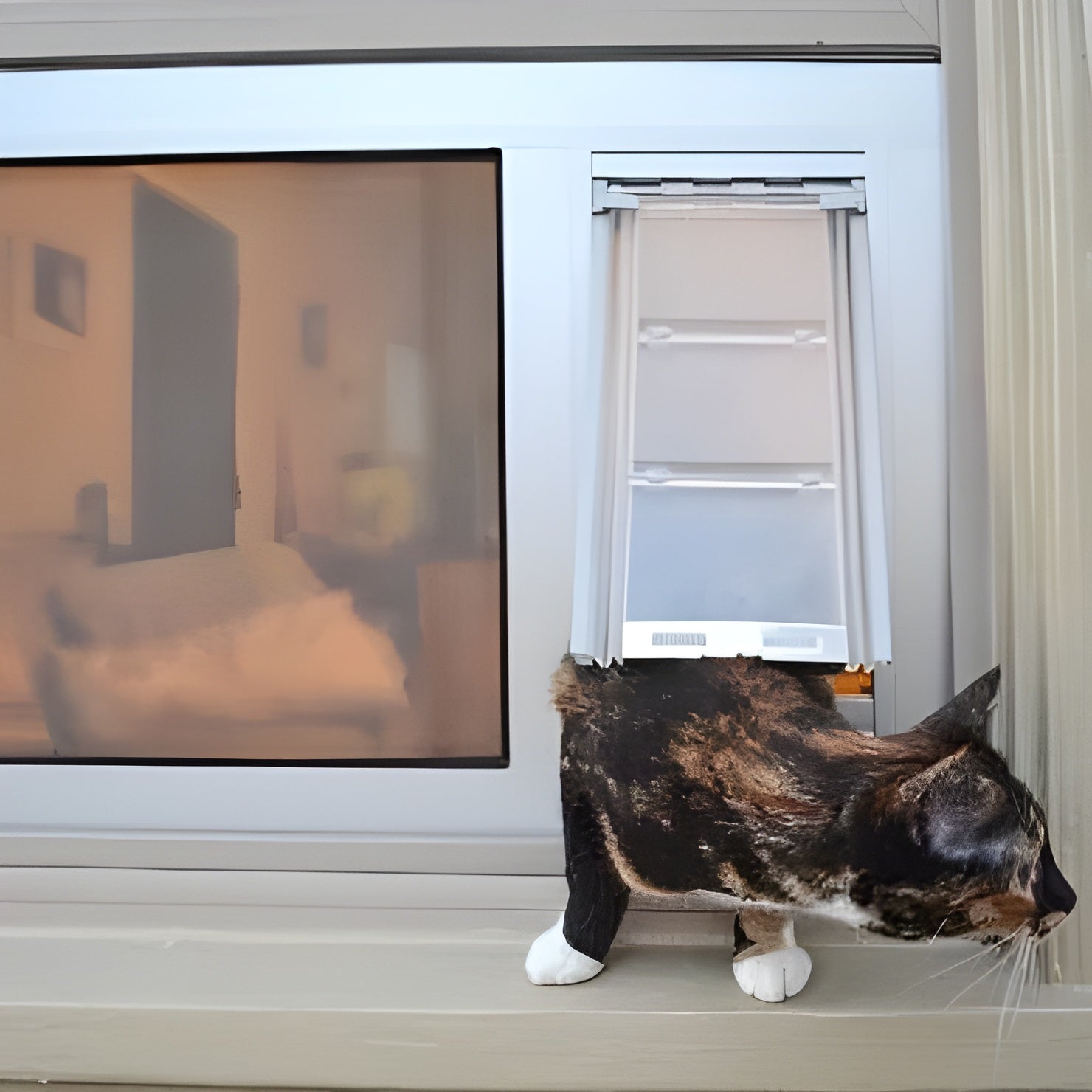 Endura Flap by Patio Pacific - Thermo Sash 3e - Sash Window Cat & Dog Door - 07EF-A10SS-1W-3DC
