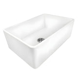 Fiamma Ruvati 33 x 20 inch Fireclay Reversible Farmhouse Apron-Front Kitchen Sink Single Bowl – White - RVL2300WH