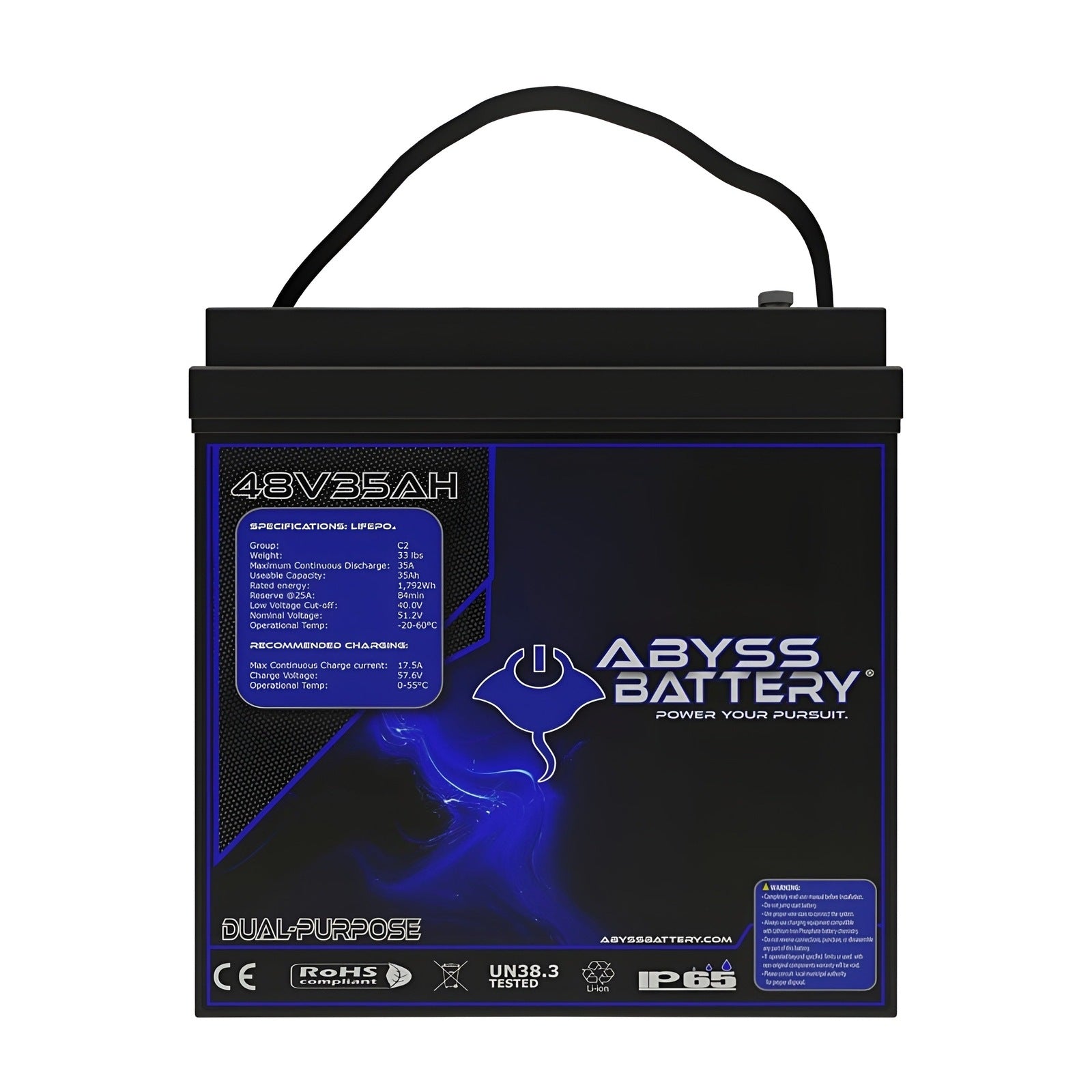 Abyss Battery 48v 35ah Gc2 Lithium Golf Cart Battery - AB-48V35-BT