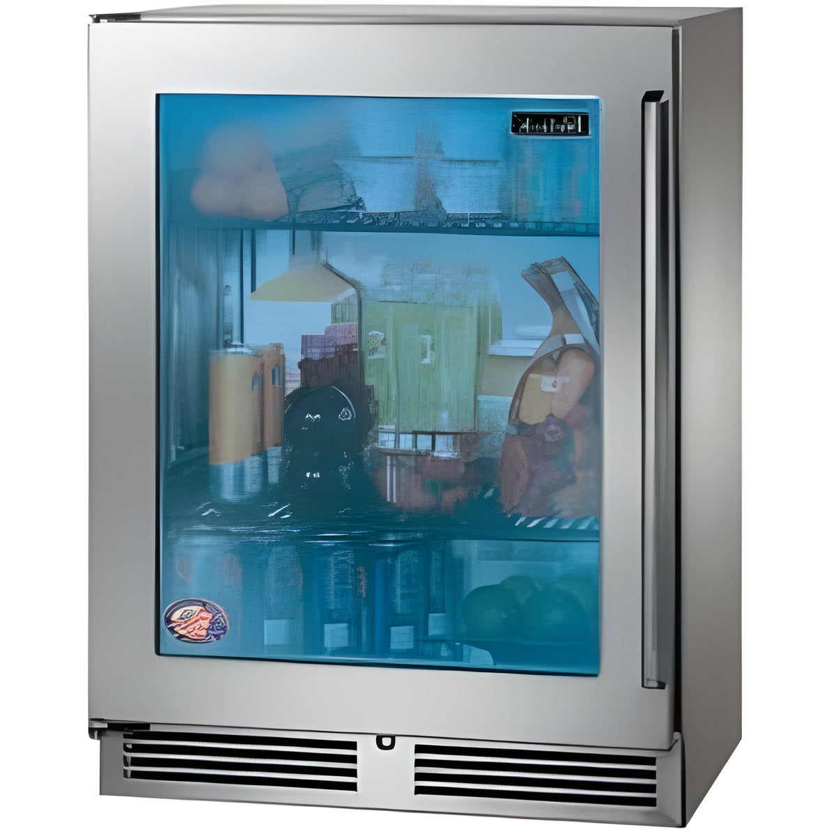 Perlick 24" Refrigerator Stainless Steel Glass Door, Sottile Sh.Depth (18") Refrigerator - HH24RS-4-3