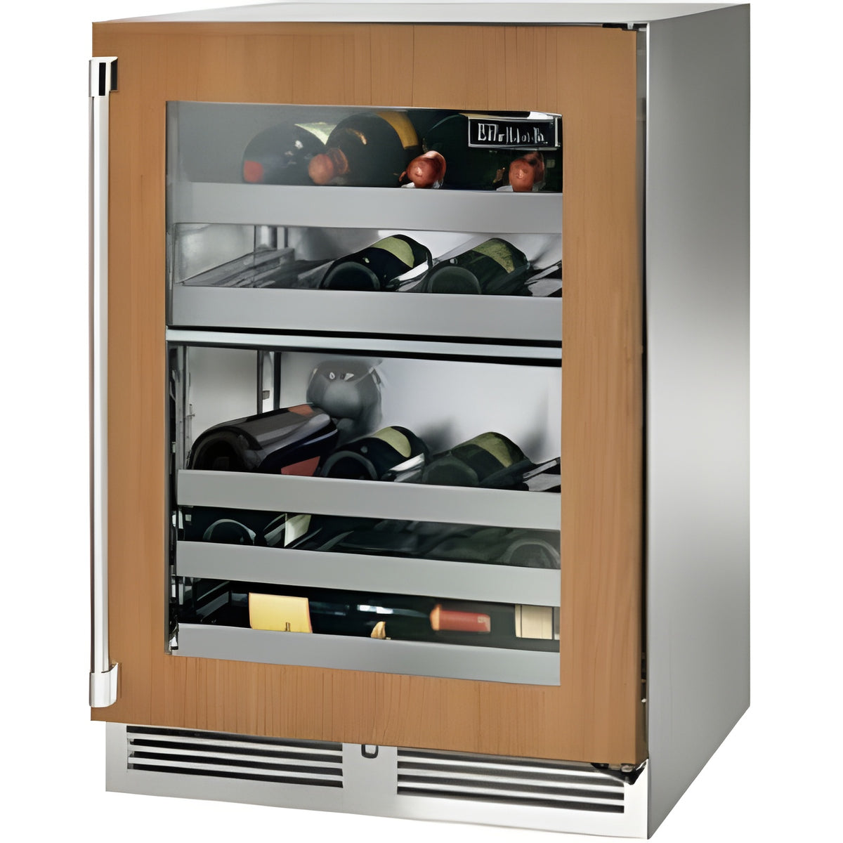 Perlick 24" Dual Zone Wine Reserve with 32 Bottle Capacity, Panel Ready Glass Door - HP24DO-4-4