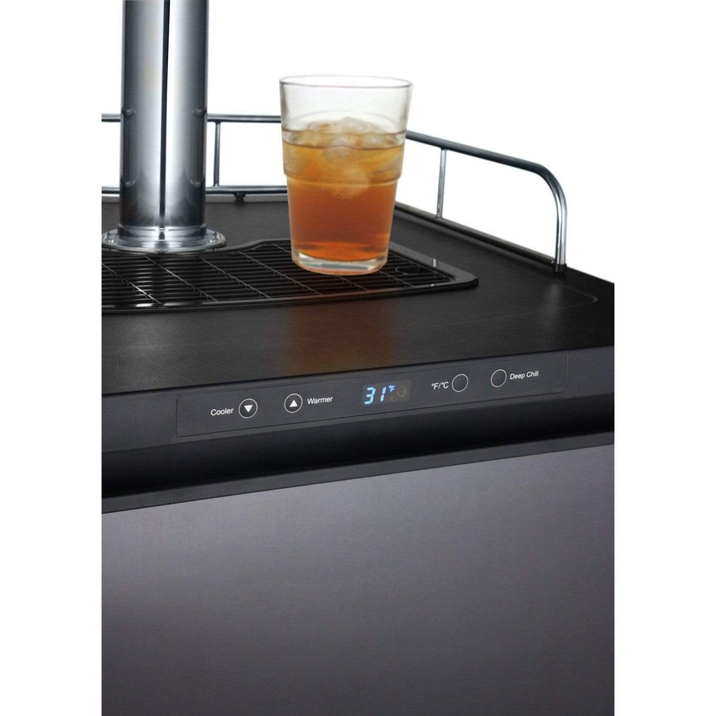 24" Wide Kombucha Tap Black Stainless Steel Kegerator - KOM30X-1NK
