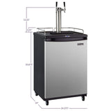 24" Wide Kombucha Tap Stainless Steel Commercial Kegerator - KOM163S-1NK