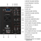 Proreck PA Speaker System 8000W Combo 6 Line Array Speakers and 18 Subwoofer with Bluetooth and Remote New - CLUB-8000