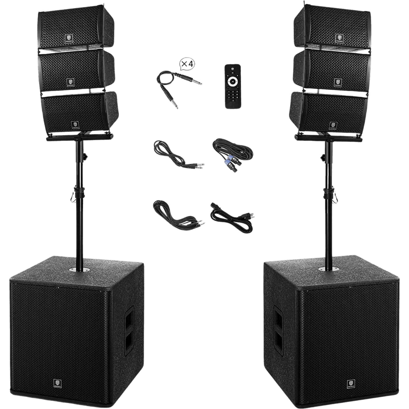 Proreck PA Speaker System 8000W Combo 6 Line Array Speakers and 18 Subwoofer with Bluetooth and Remote New - CLUB-8000