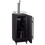 15 Wide Cold Brew Coffee Single Tap Black Commercial Kegerator - ICS15BBRNK