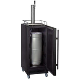 15 Wide Cold Brew Coffee Single Tap Black Commercial Kegerator - ICS15BBRNK