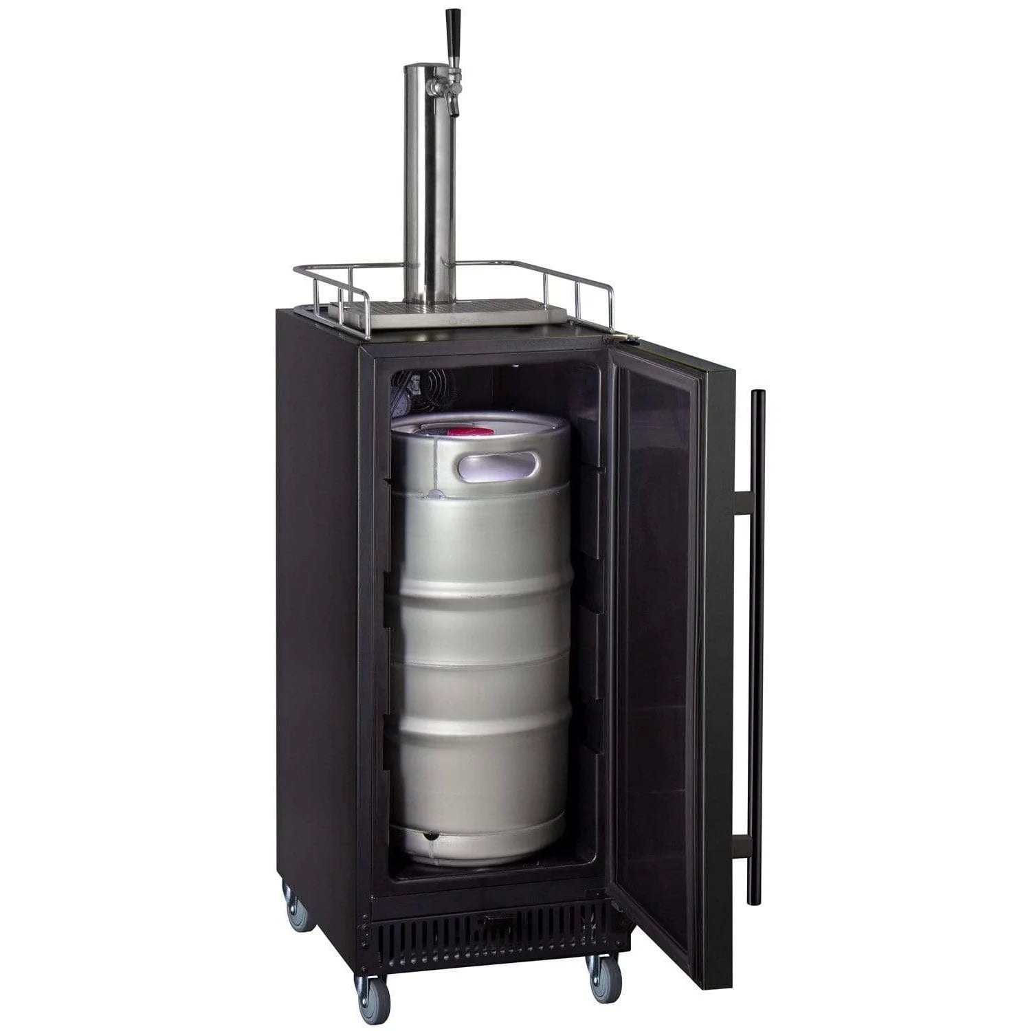 15 Wide Cold Brew Coffee Single Tap Black Commercial Kegerator - ICS15BBRNK