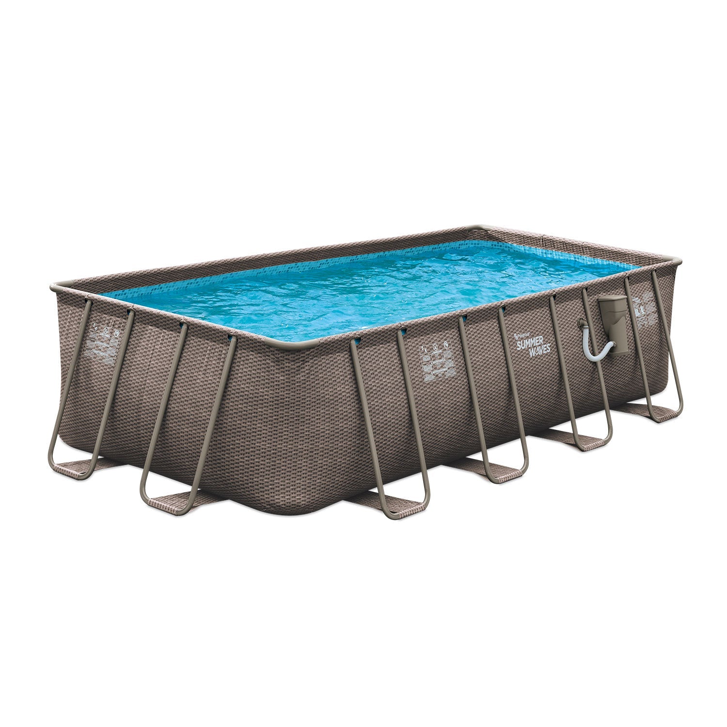 Summer Waves 18ft x 9ft x 52in Above Ground Rectangle Frame Swimming Pool Set - 202936
